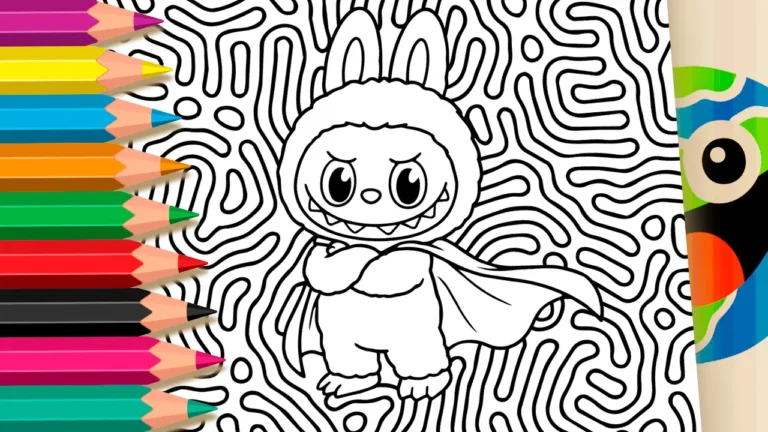 Labubu Super-Herói para Colorir Online