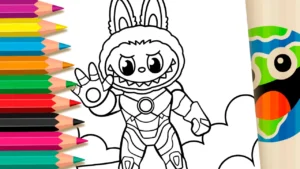 Labubu Homem de Ferro para Colorir Online