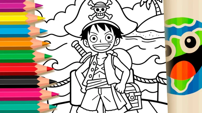 Luffy no Convés para Colorir Online