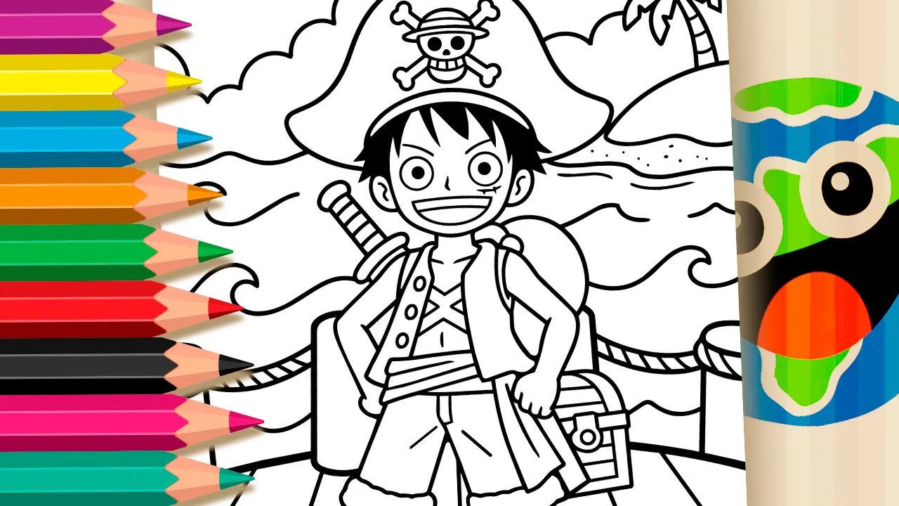 Luffy no Convés - Desenho para imprimir e colorir