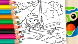 Menina Marinheira para Colorir Online