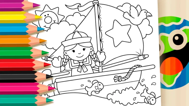 Menina Marinheira para Colorir Online