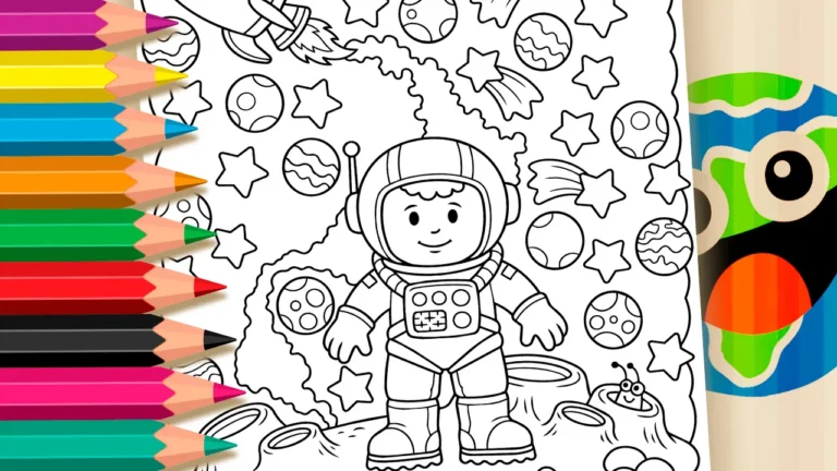 Astronauta no Espaço para Colorir Online