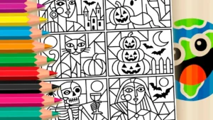 Mosaico de Halloween para Colorir Online
