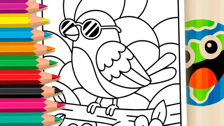 Passarinho de Óculos para Colorir Online