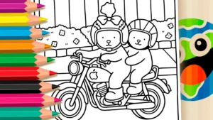 Moto Táxi Fofinho para Colorir Online