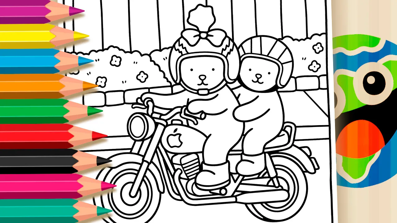 Moto Táxi Fofinho - Desenho para imprimir e colorir