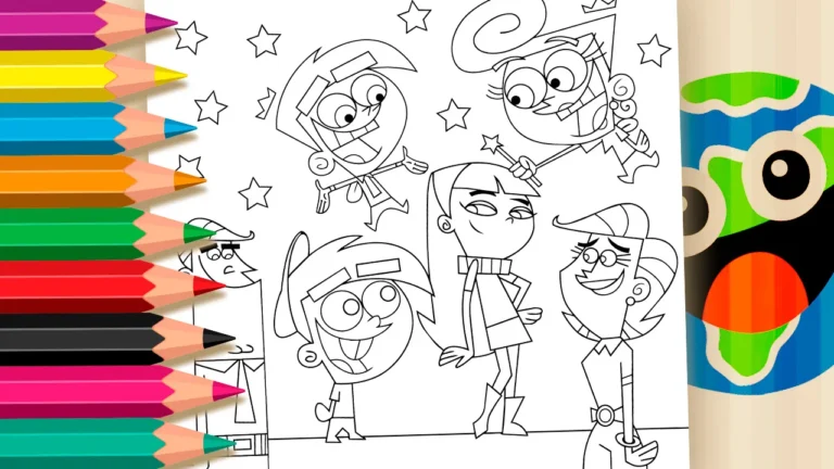 Os Padrinhos Mágicos para Colorir Online