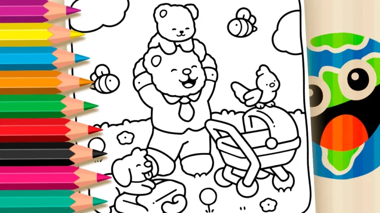 Papai Meu Herói para Colorir Online