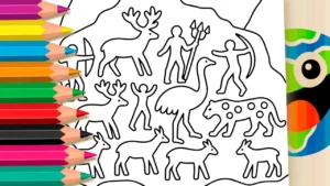 Pintura Rupestre para Colorir Online