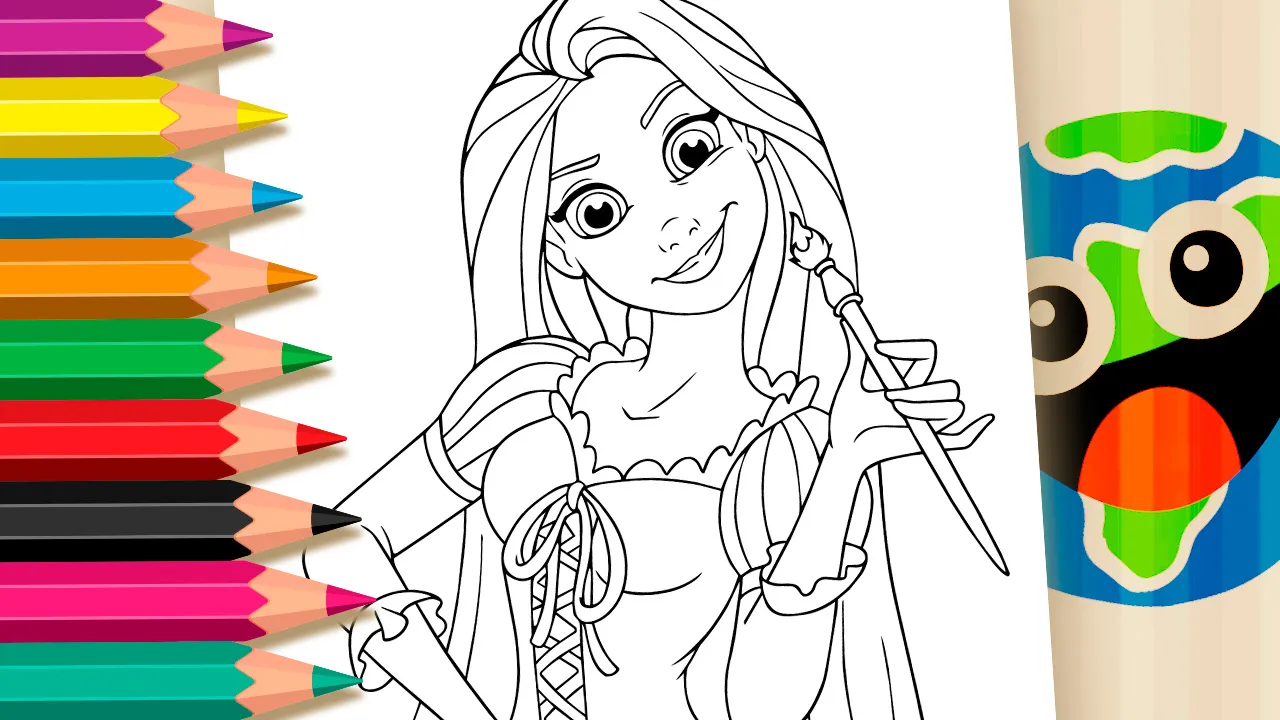 Rapunzel Pintora para Colorir Online - Desenho para imprimir e colorir