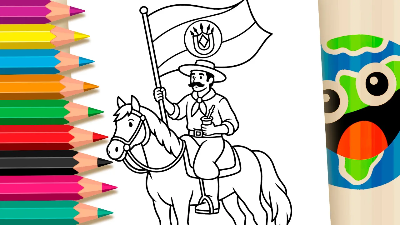 Revolução Farroupilha para Colorir - Desenho para imprimir e colorir