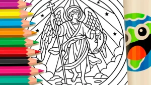 São Rafael Arcanjo para Colorir Online