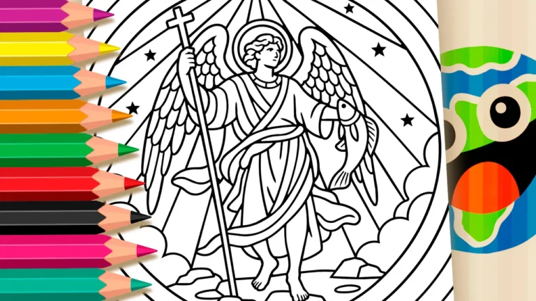 São Rafael Arcanjo para Colorir Online