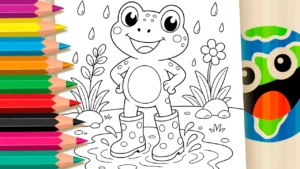 Sapo de Botas de Chuva para Colorir Online