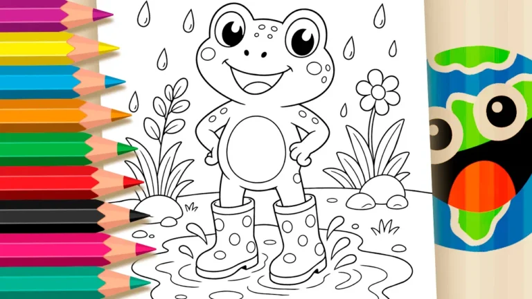 Sapo de Botas de Chuva para Colorir Online