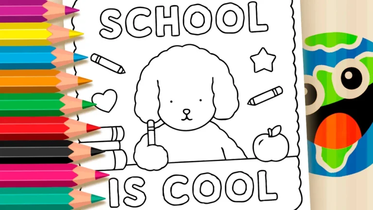 Cãozinho School Is Cool para Colorir Online