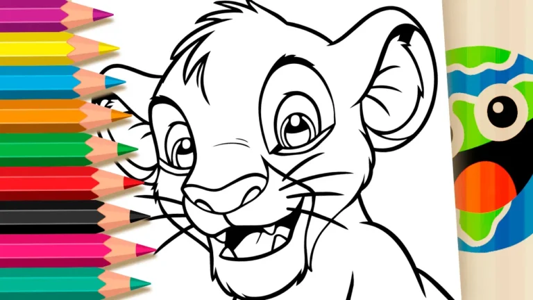 Simba Filhote para Colorir Online