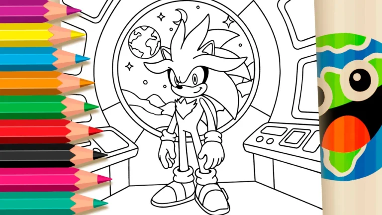 Silver the Hedgehog na Nave para Colorir Online