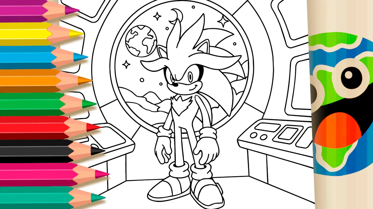 Silver the Hedgehog na Nave para Colorir Online