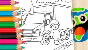 Ursinho Caminhoneiro para Colorir Online