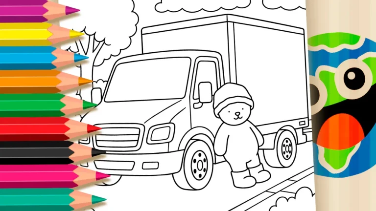 Ursinho Caminhoneiro para Colorir Online