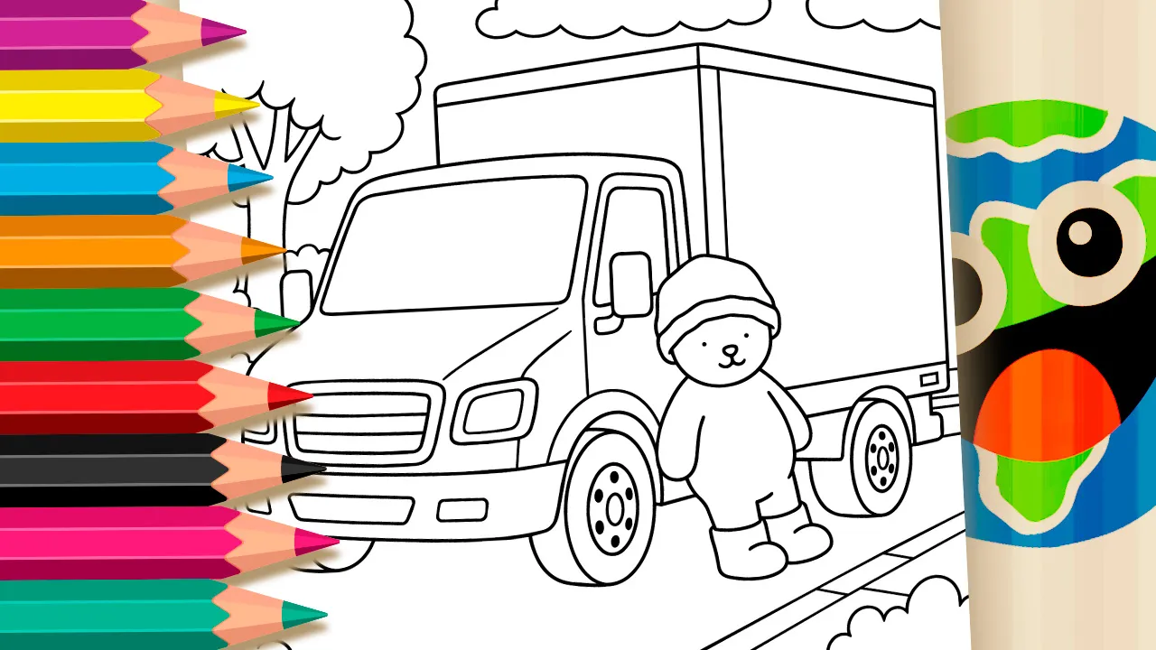 Ursinho Caminhoneiro para Colorir Online