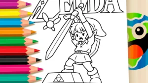 Link Erguendo a Master Sword para Colorir Online