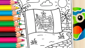 Bandeira de Alagoas para Colorir Online