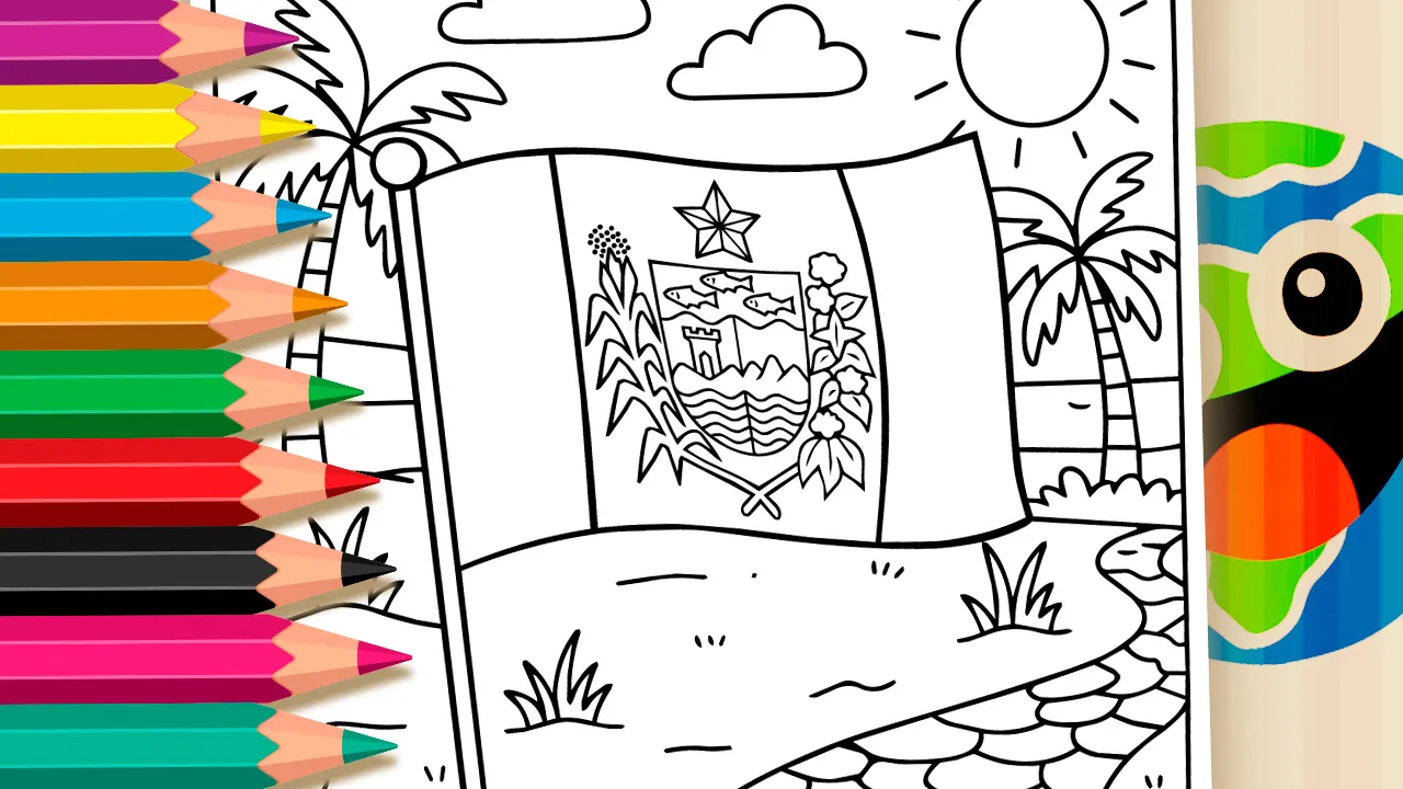 Bandeira de Alagoas para Colorir Online