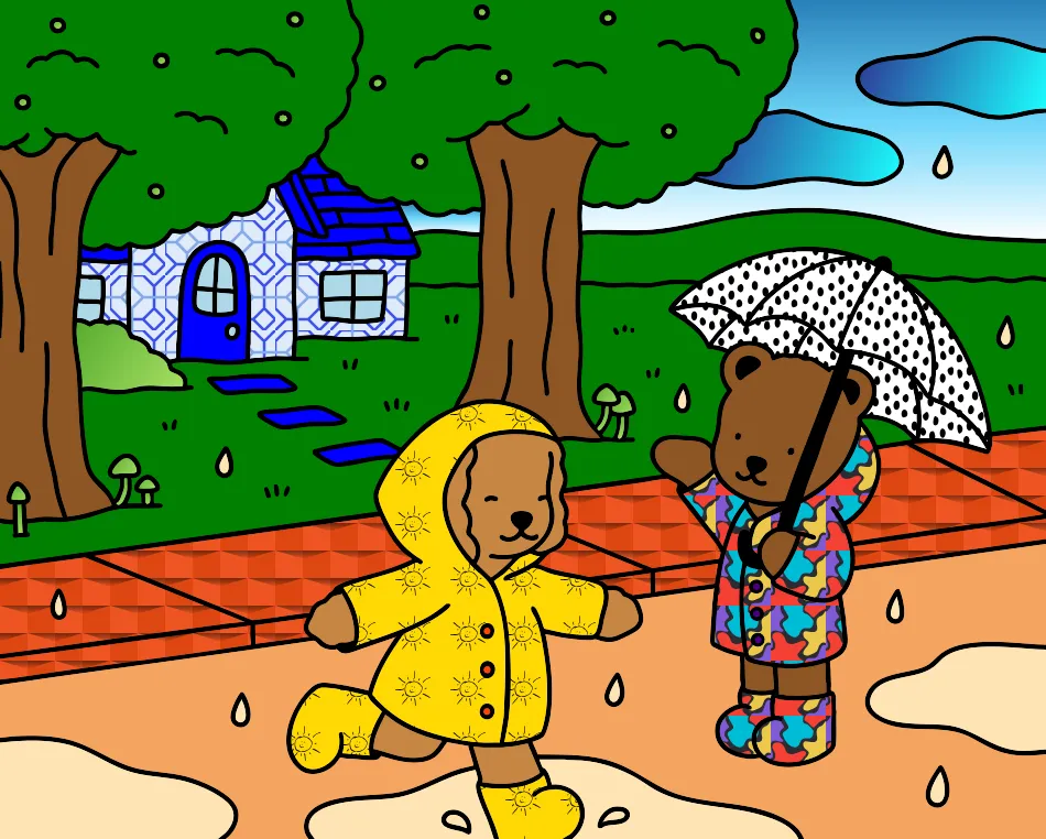 Dia de chuva – Desenho Colorido Online para Pintar e Imprimir | Jogo de Colorir grátis no Mundo dos Jogos