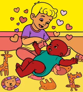 bebê vermelho