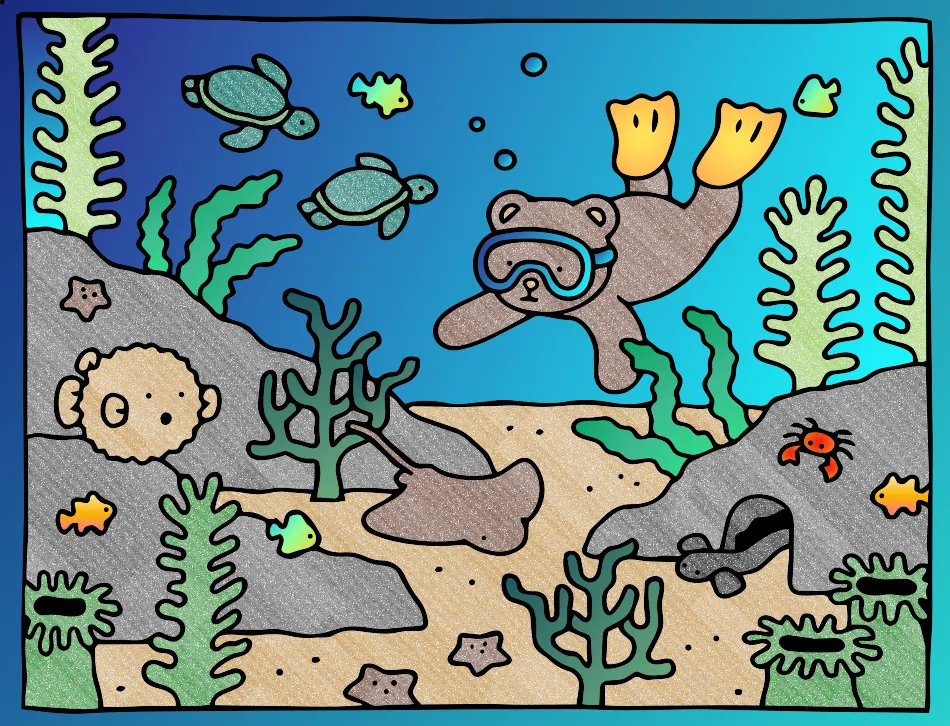 FUNDO DO MAR – Desenho Colorido Online para Pintar e Imprimir | Jogo de Colorir grátis no Mundo dos Jogos