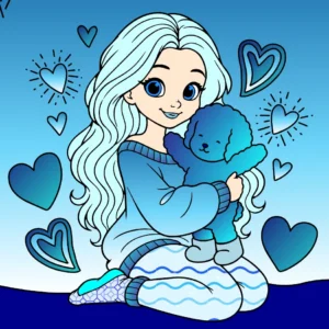 menina azul