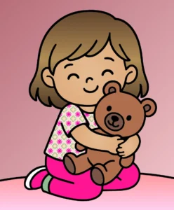 Menininha com seu Ursinho
