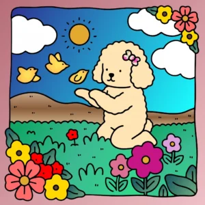 Poodle no Jardim