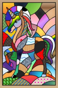 cavalo com textura e degrader