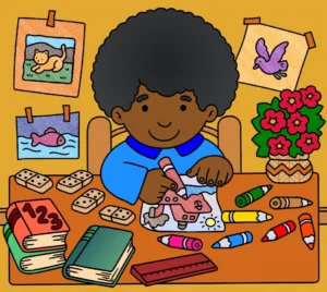Desenhando com láois de cor