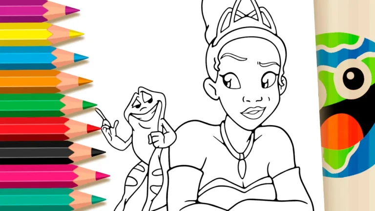 Tiana e Naveen Sapo para Colorir Online
