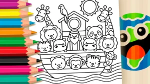 Arca de Noé para Colorir Online