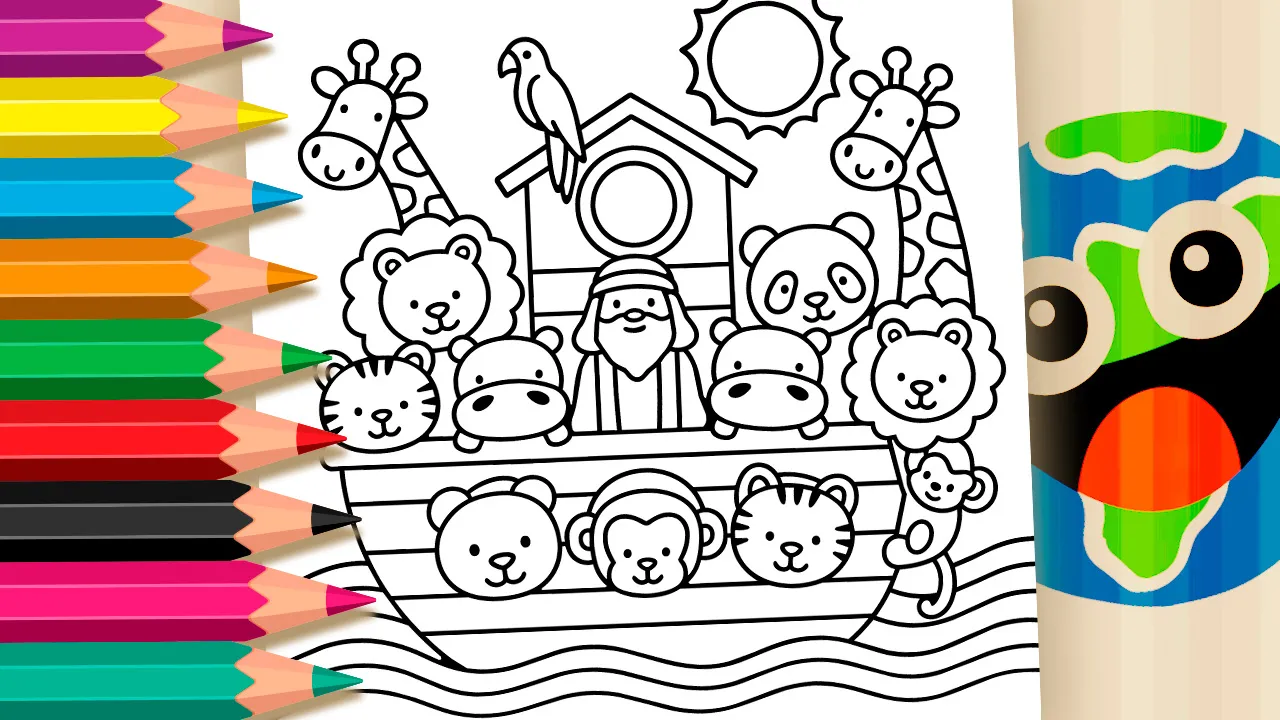 Arca de Noé para Colorir Online - Desenho para imprimir e colorir
