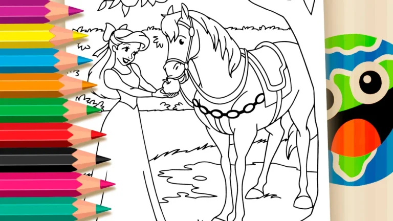 Ariel e o Cavalo de Eric para Colorir Online