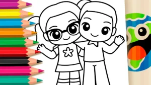 Amigos Buddy Poke para Colorir Online