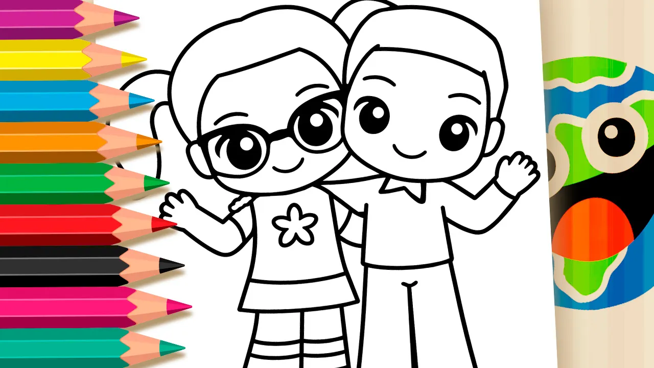 Amigos Buddy Poke para Colorir Online - Desenho para imprimir e colorir