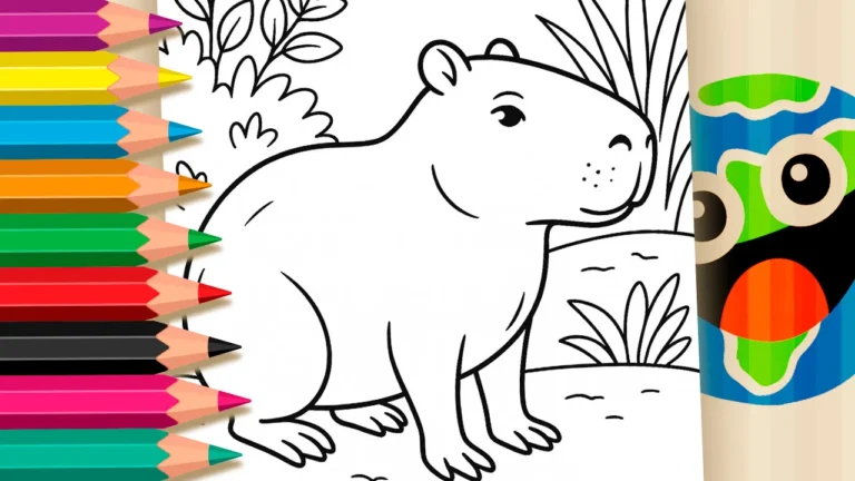 Capivara na Clareira para Colorir Online