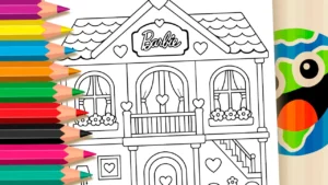 Casa da Barbie para Colorir Online