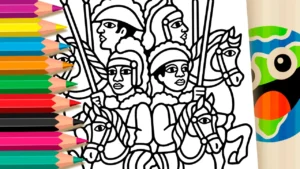 Cavaleiros Medievais para Colorir Online