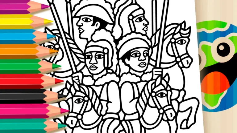 Cavaleiros Medievais para Colorir Online
