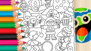 Crianças no Parque para Colorir Online