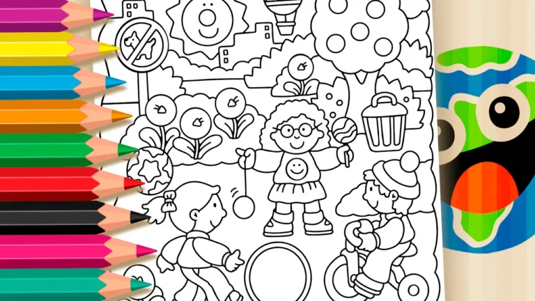 Crianças no Parque para Colorir Online